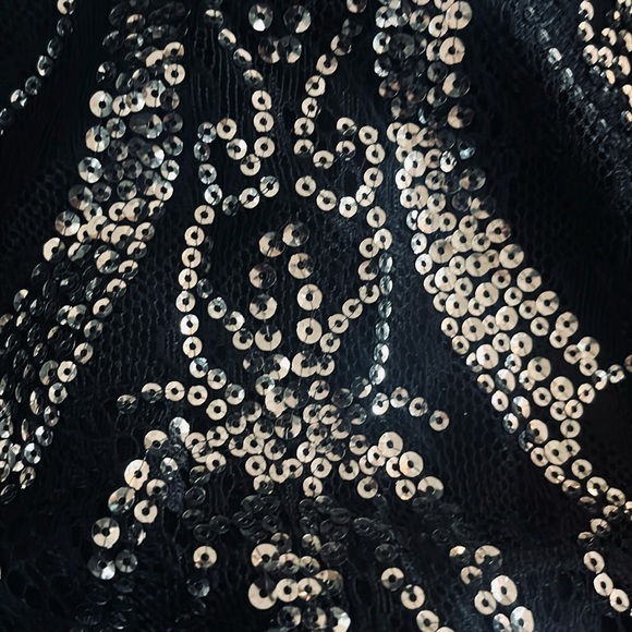 NWOT Kardashian Kollection for Lipsy Black Lace Lined Cocktail Dress Sequin 4 - Picture 7 of 10